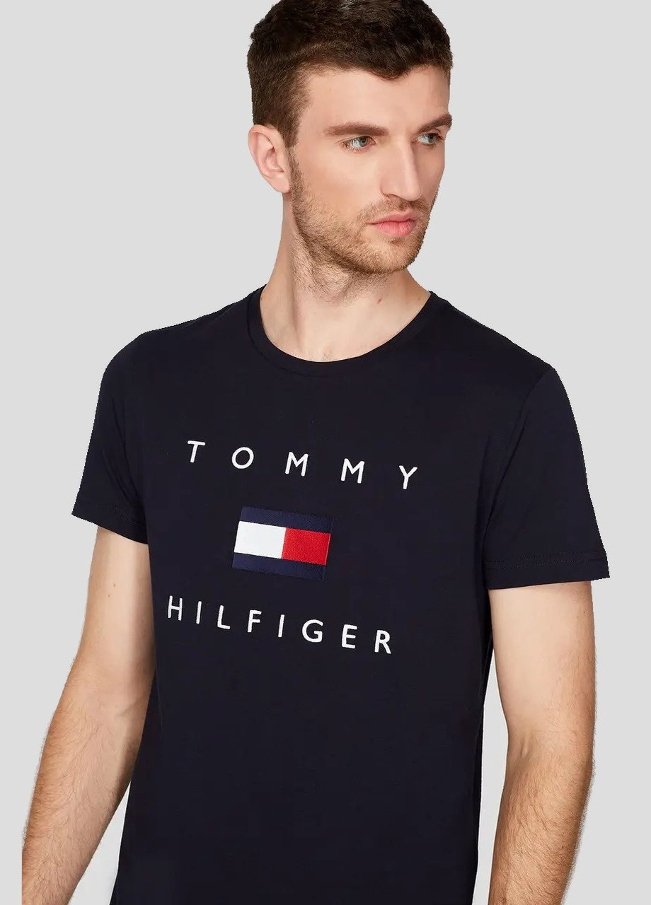 Темно-синяя футболка мужская Tommy Hilfiger