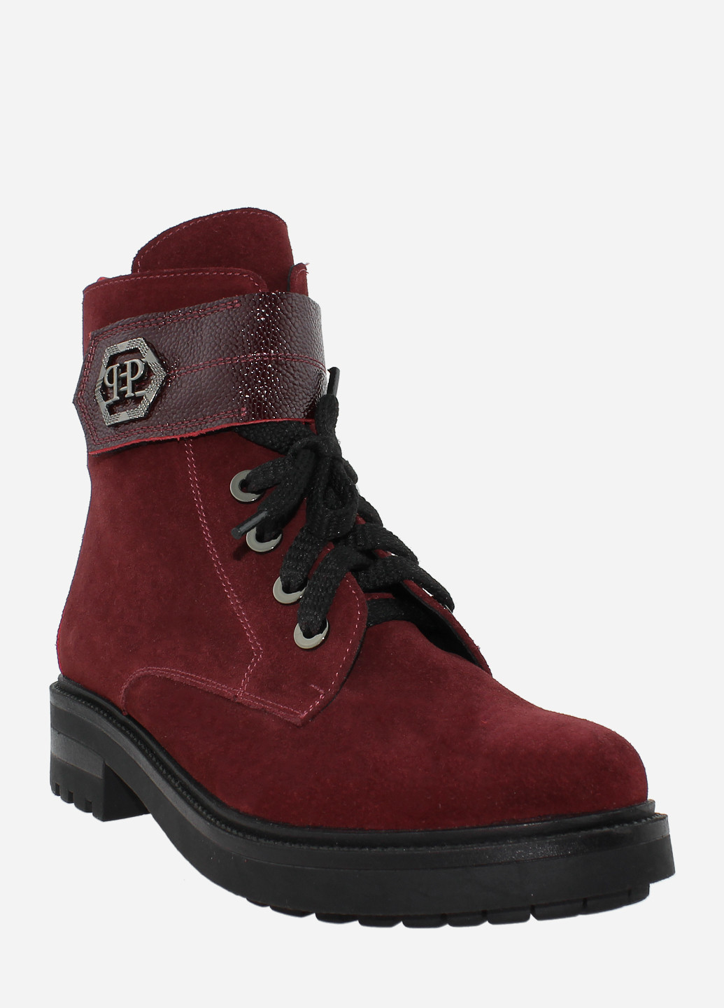 Осенние ботинки re2514-11 бордовый El passo из натуральной замши