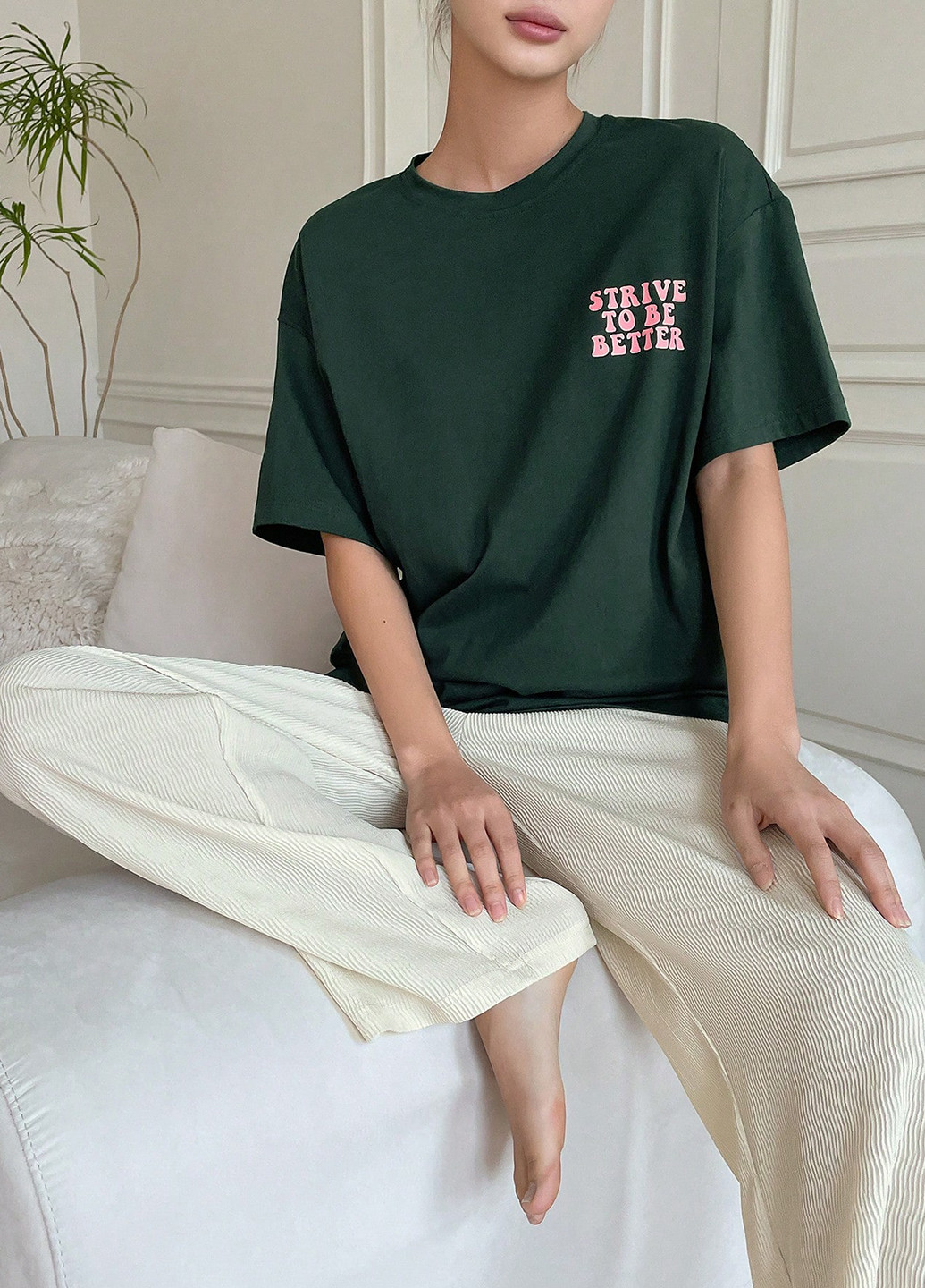 Комбінований демісезонний костюм (футболка, штани) SHEIN