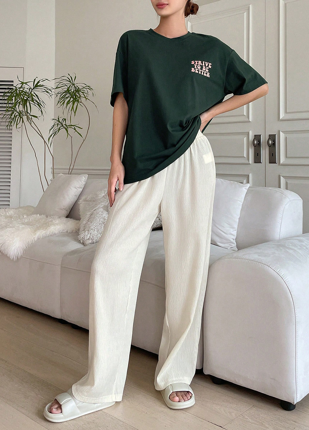 Комбінований демісезонний костюм (футболка, штани) SHEIN