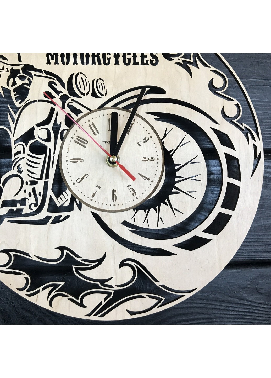 Настінний годинник з дерева "Мотоцикл" 7Arts (253566621)