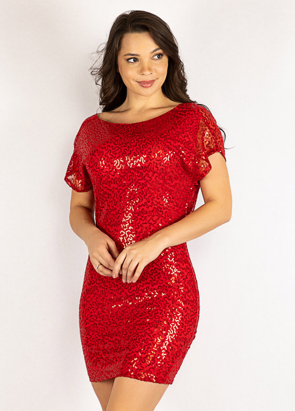 Красное праздничный платье с открытой спиной Time of Style однотонное