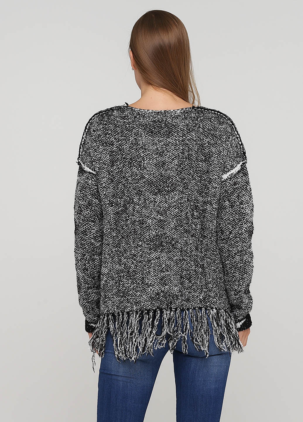 Серый зимний пуловер пуловер Costes