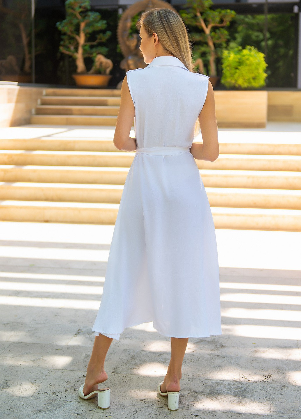 Белое повседневный платье женское рубашка ISSA PLUS однотонное