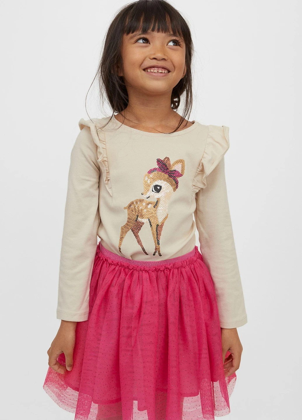 Лонгслів,бежевий з принтом, H&M (254913383)