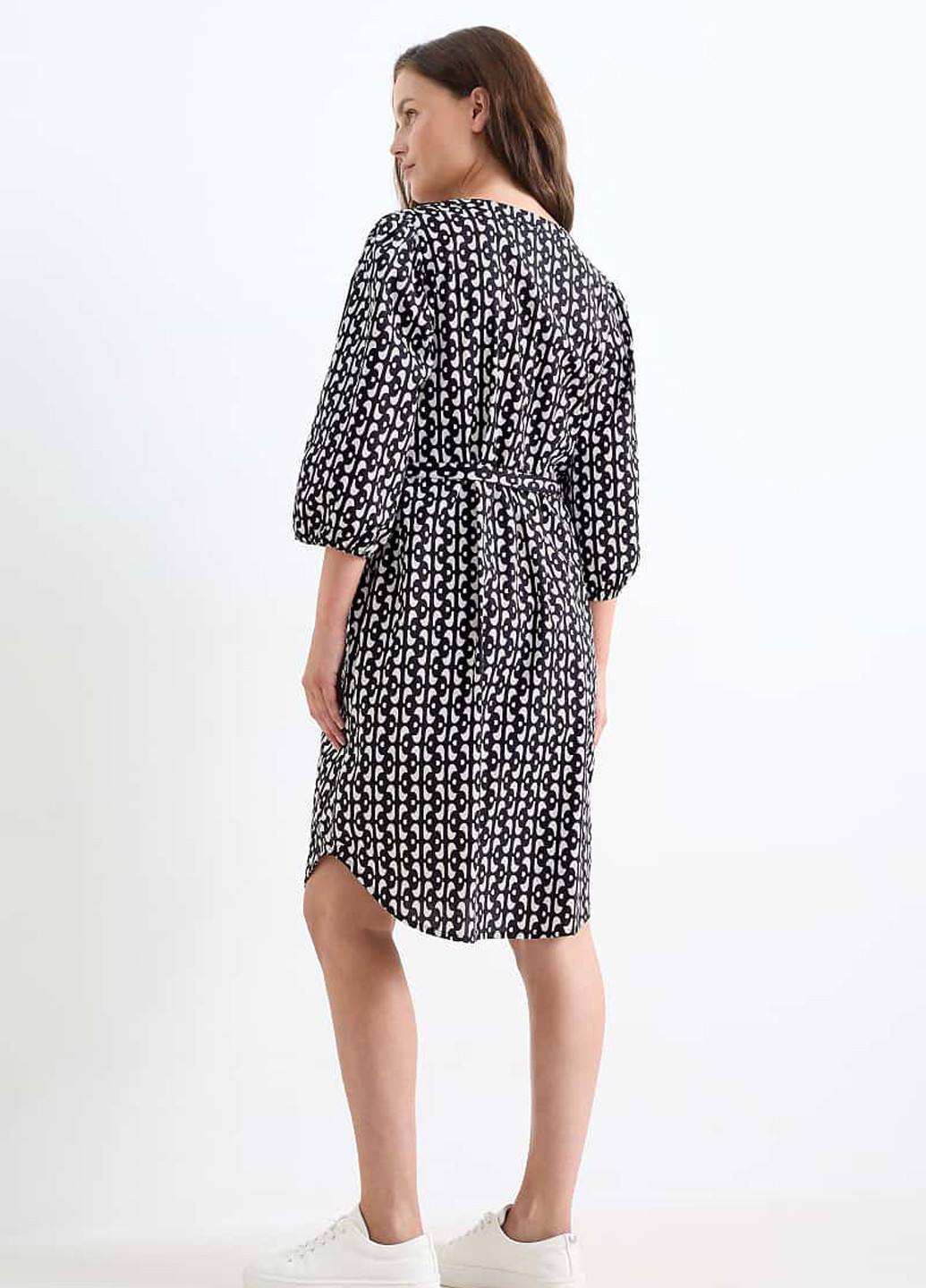 Черно-белое кэжуал платье для беременных C&A с абстрактным узором