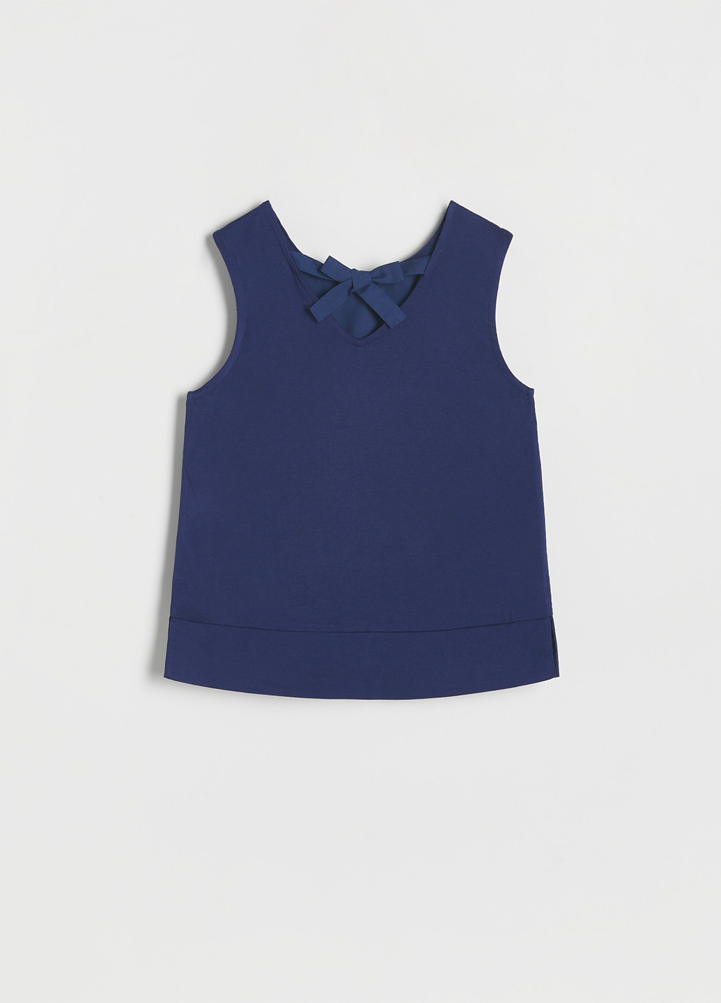 Темно-синяя однотонная блузка Reserved летняя