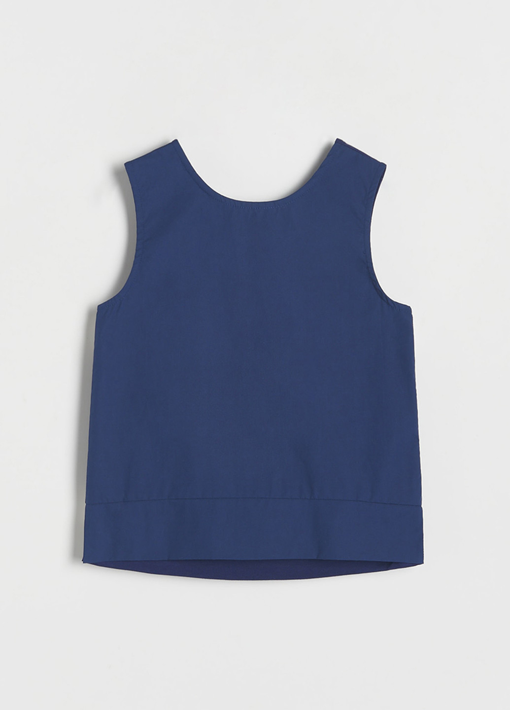 Темно-синяя однотонная блузка Reserved летняя