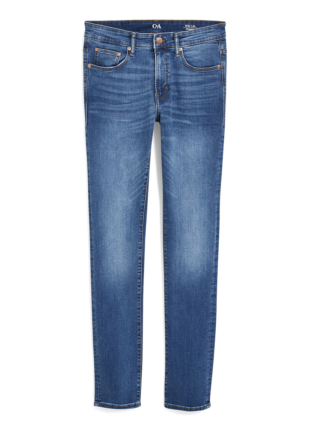 Синие демисезонные зауженные джинсы C&A