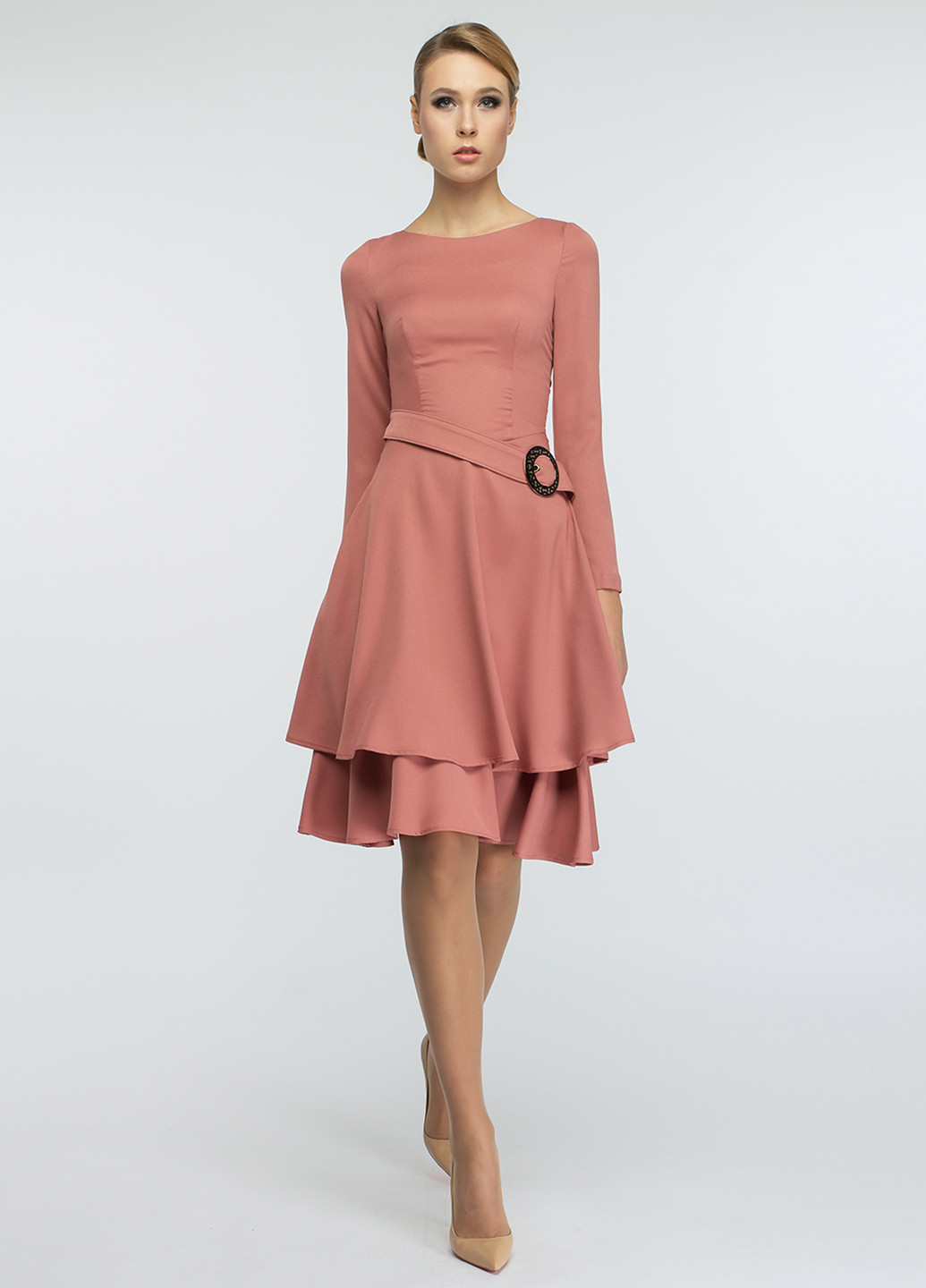 Рожева кежуал плаття, сукня кльош BGL однотонна