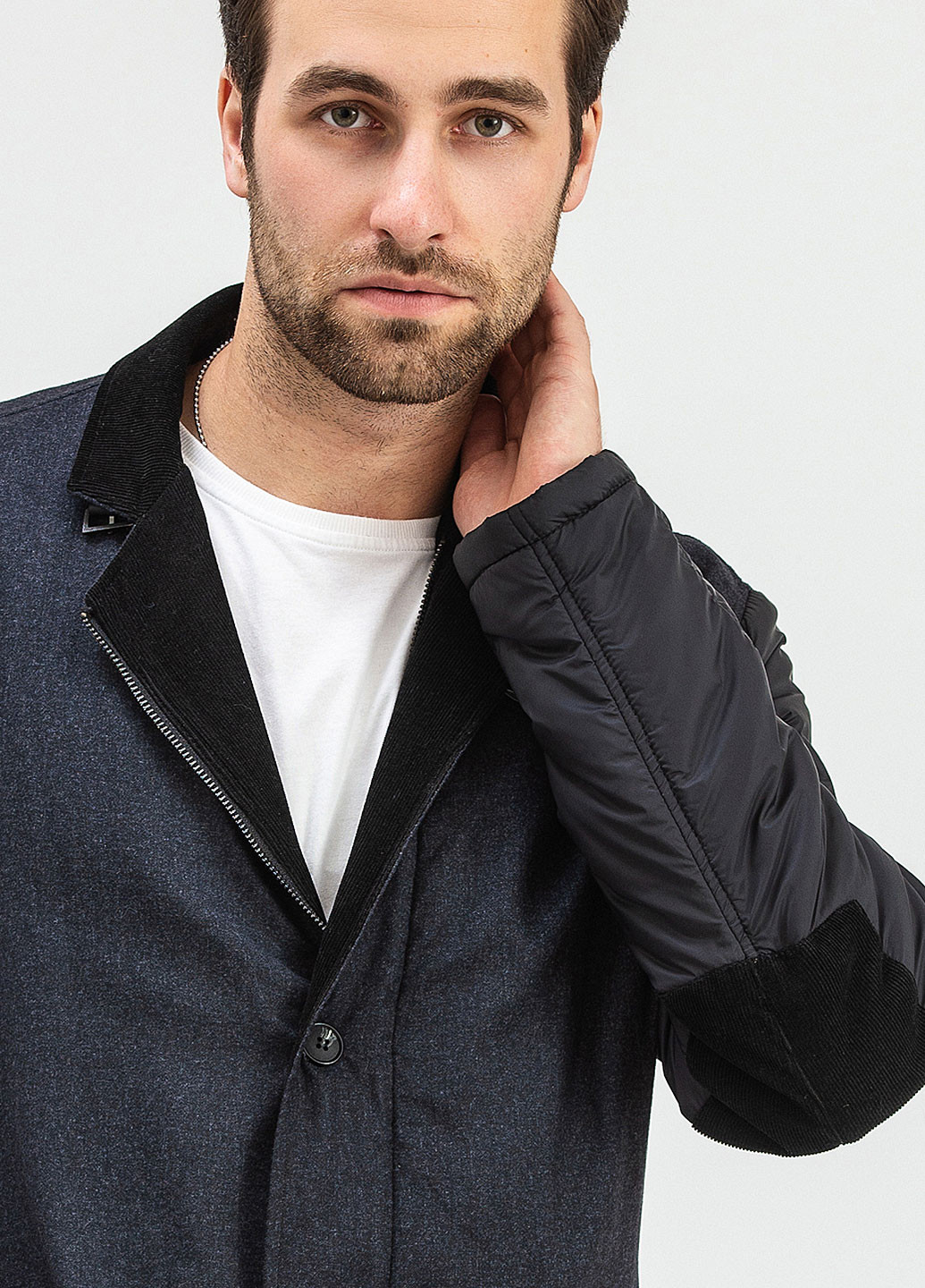 Темно-синяя демисезонная куртка-пиджак Astoni GOTEX