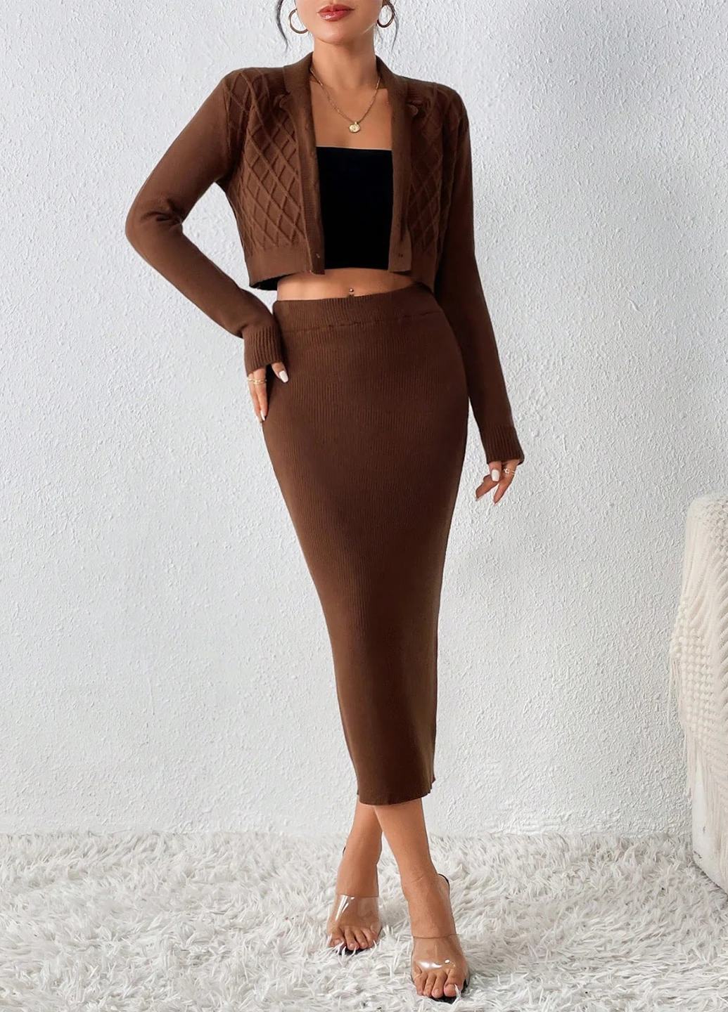 Костюм (кардиган, спідниця) SHEIN (329821709)