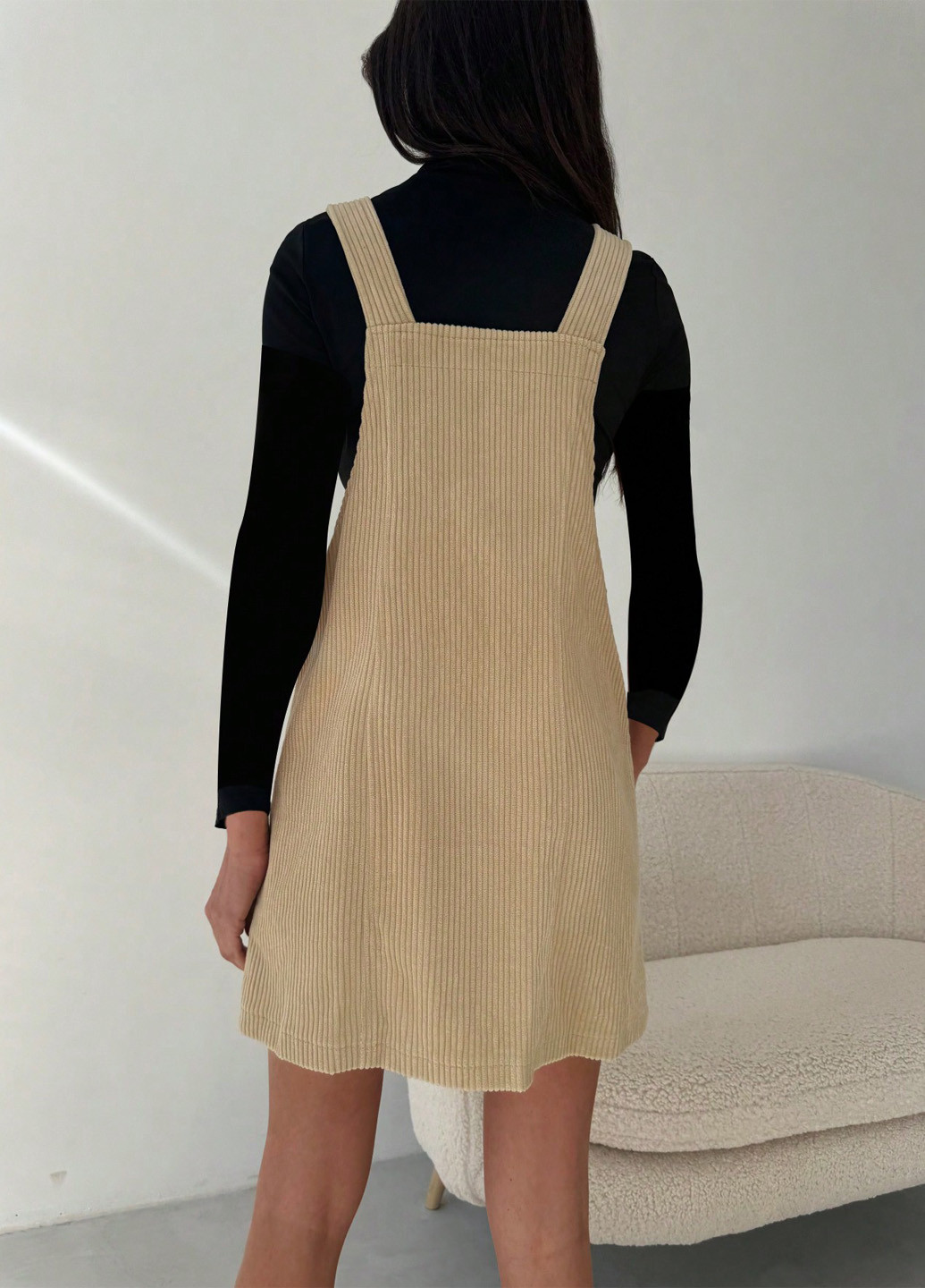 Демисезонный женский сарафан SHEIN однотонный