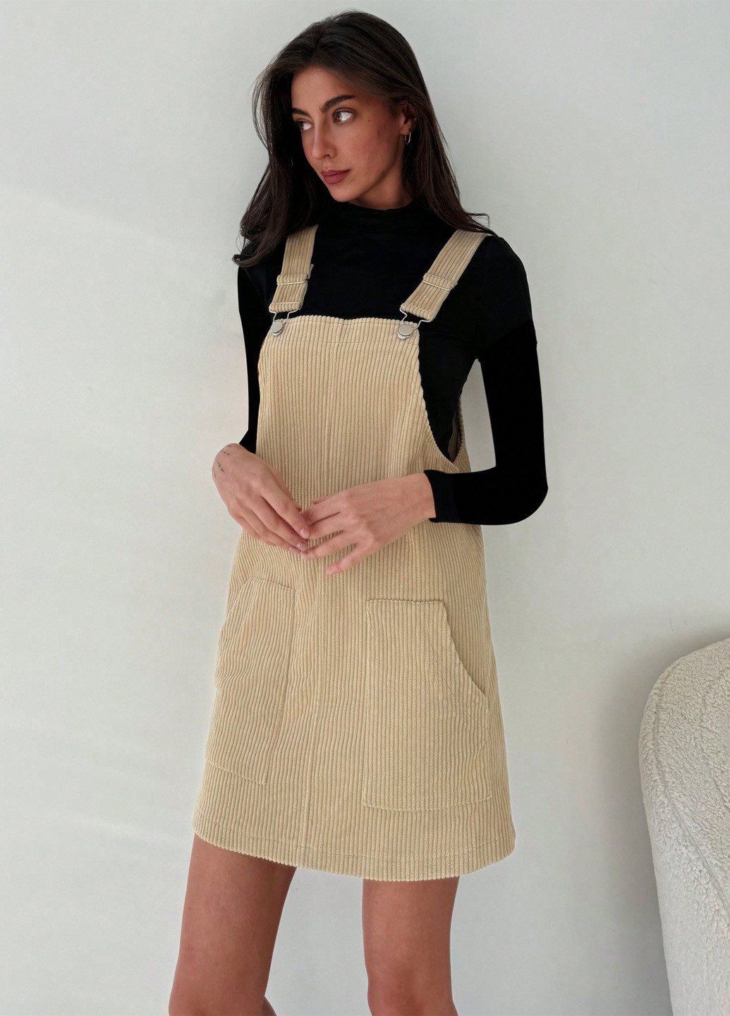 Демисезонный женский сарафан SHEIN однотонный