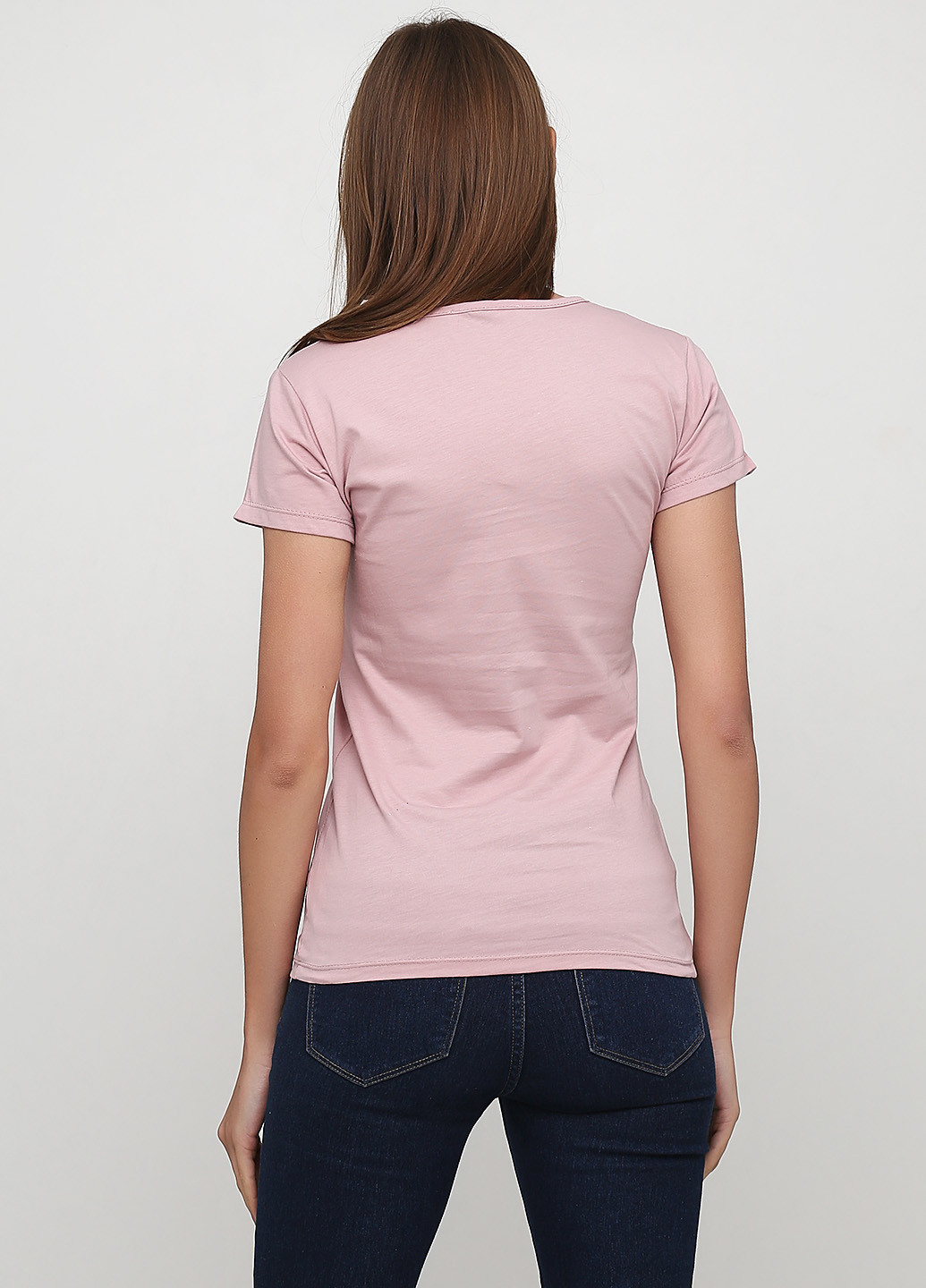 Розовая летняя футболка London Look
