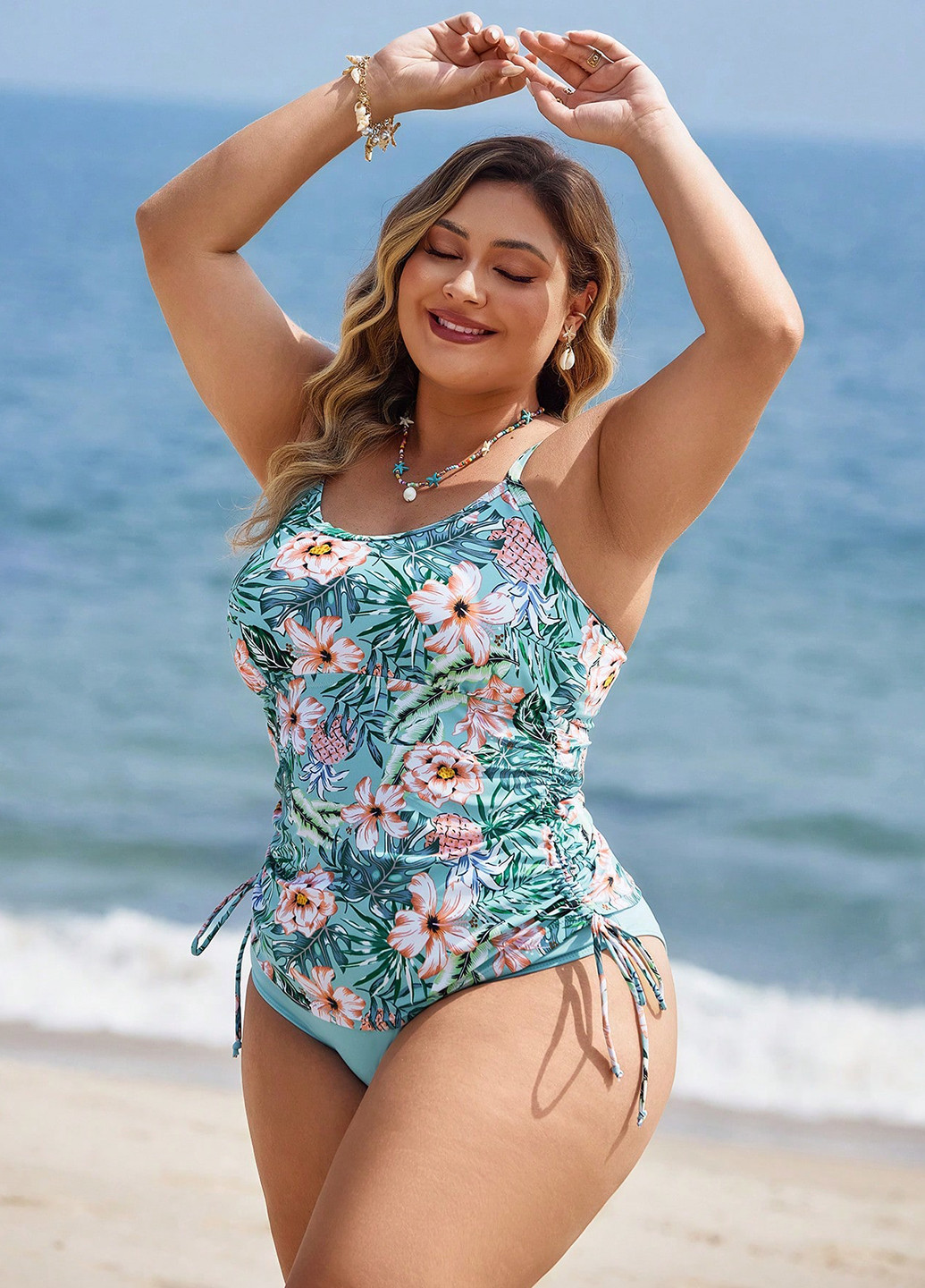 Комбінований літній купальник (ліф, трусики) танкіні, роздільний SHEIN