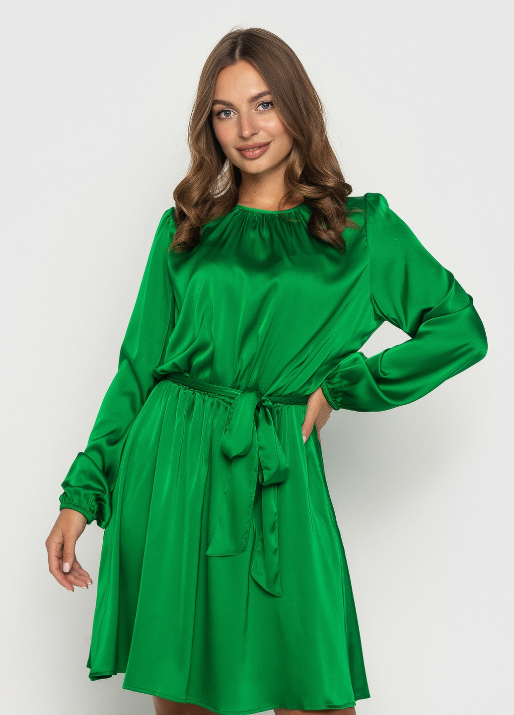 Зеленое вечернее вечернее платье с юбкой-солнце, колокол, клеш BeART однотонное