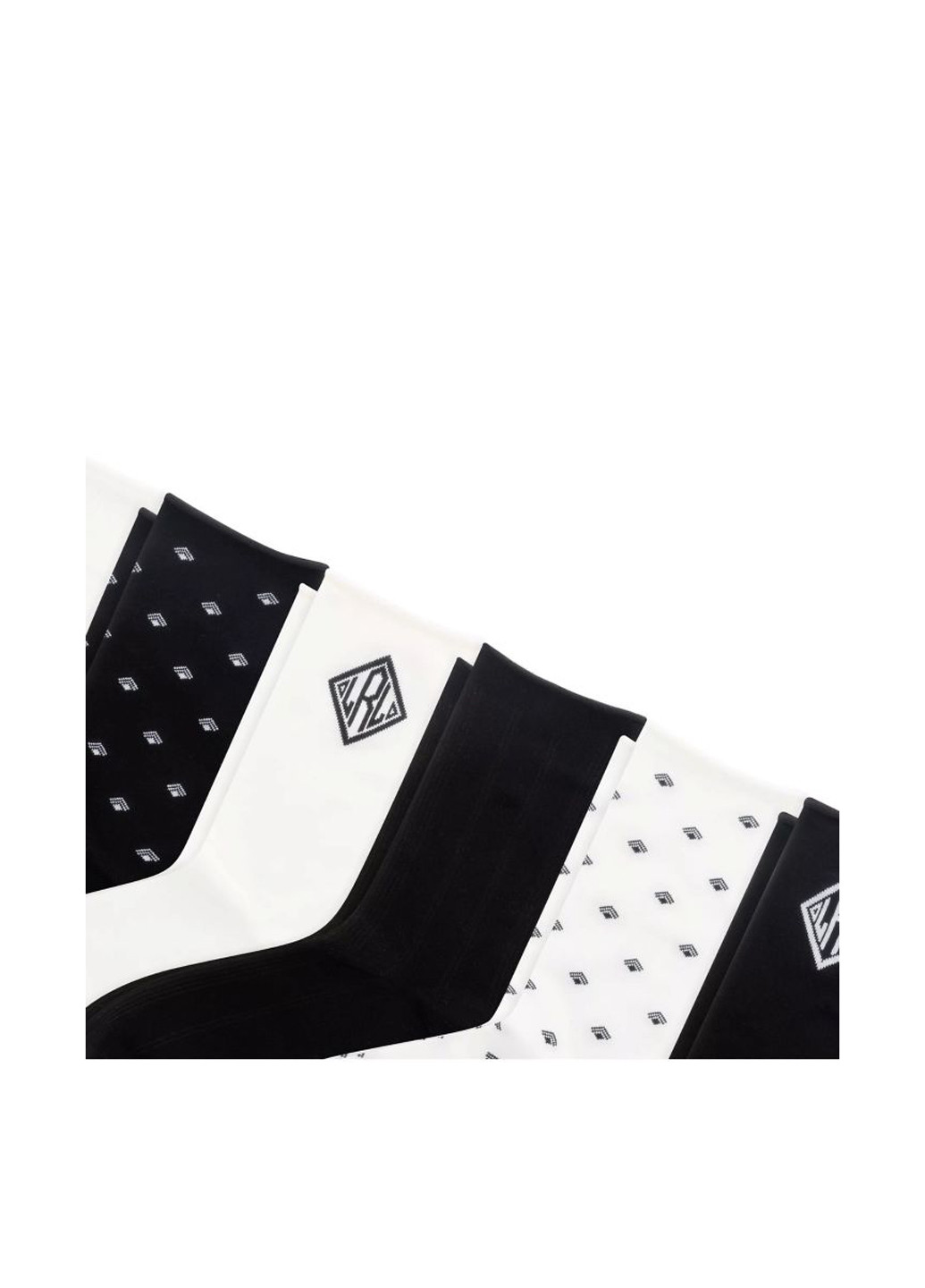 Чорно-білі шкарпетки (6 пар) Ralph Lauren логотипи (328265107)