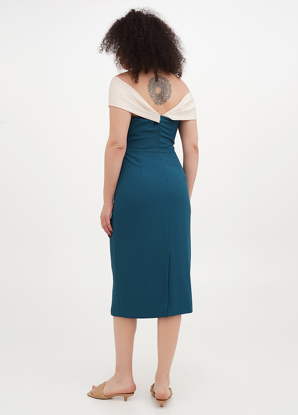 Морской волны кэжуал платье Motf однотонное