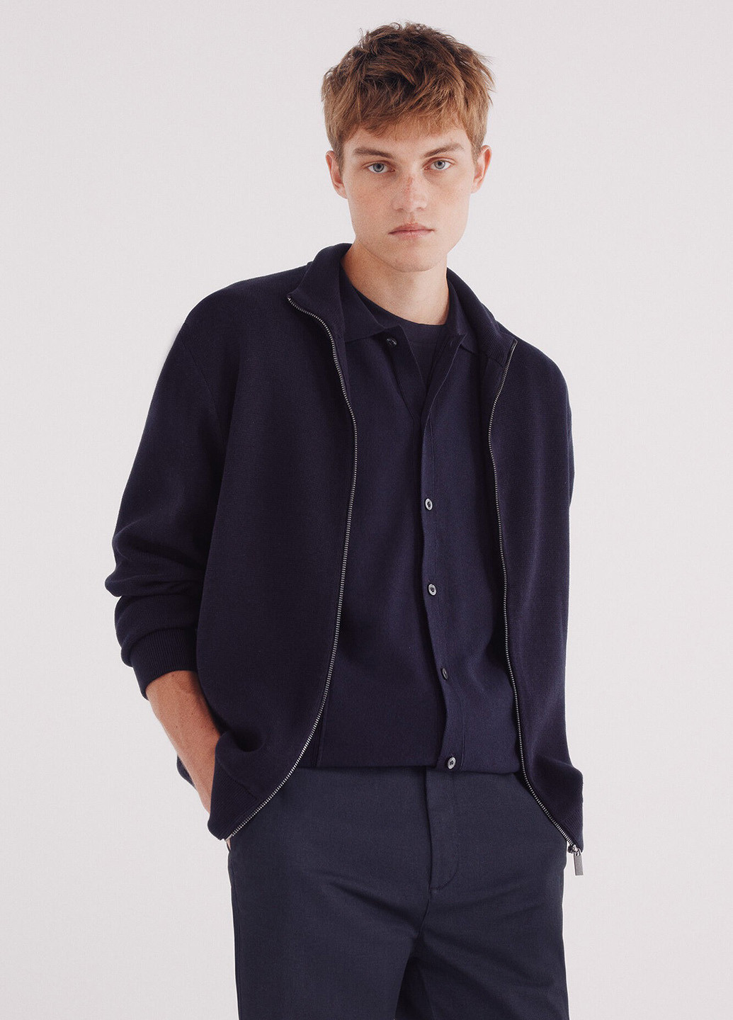 Темно-синий демисезонный кардиган Springfield