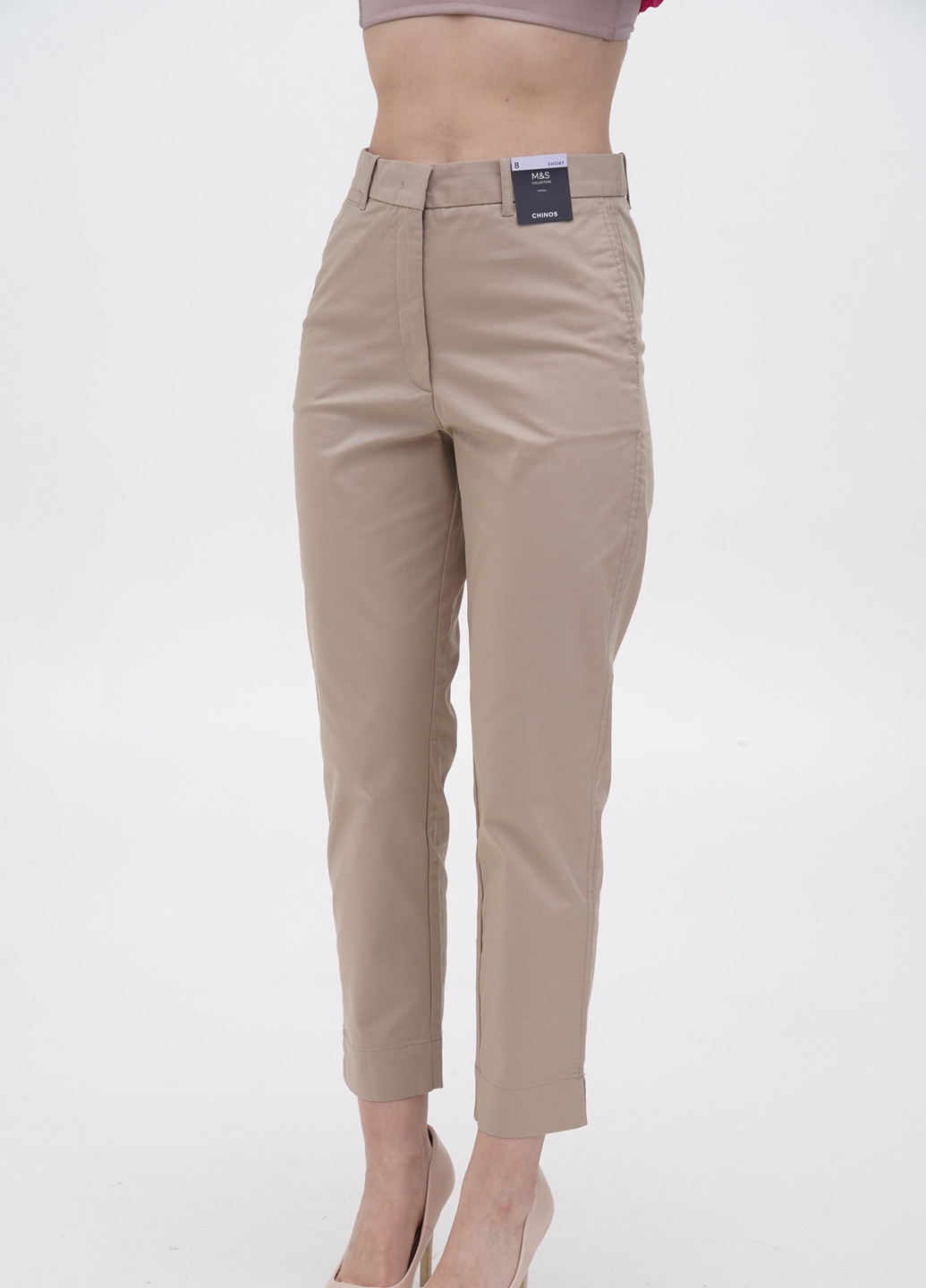 Бежевые кэжуал летние чиносы брюки Marks & Spencer