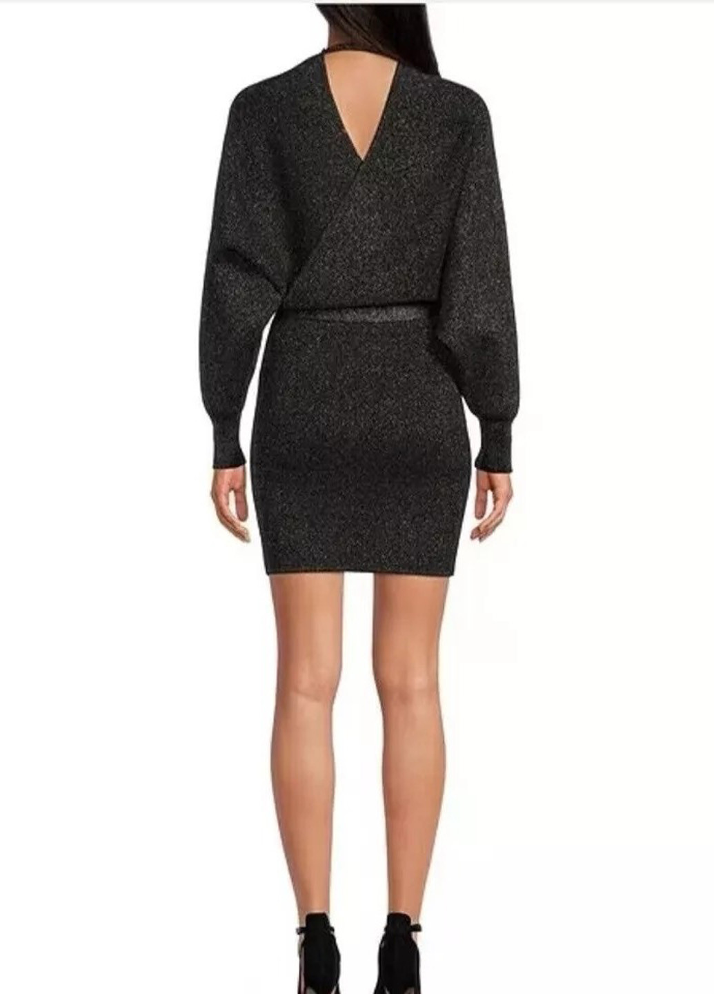 Графітова вечірня, святковий сукня на запах, сукня светр Gianni Bini однотонна