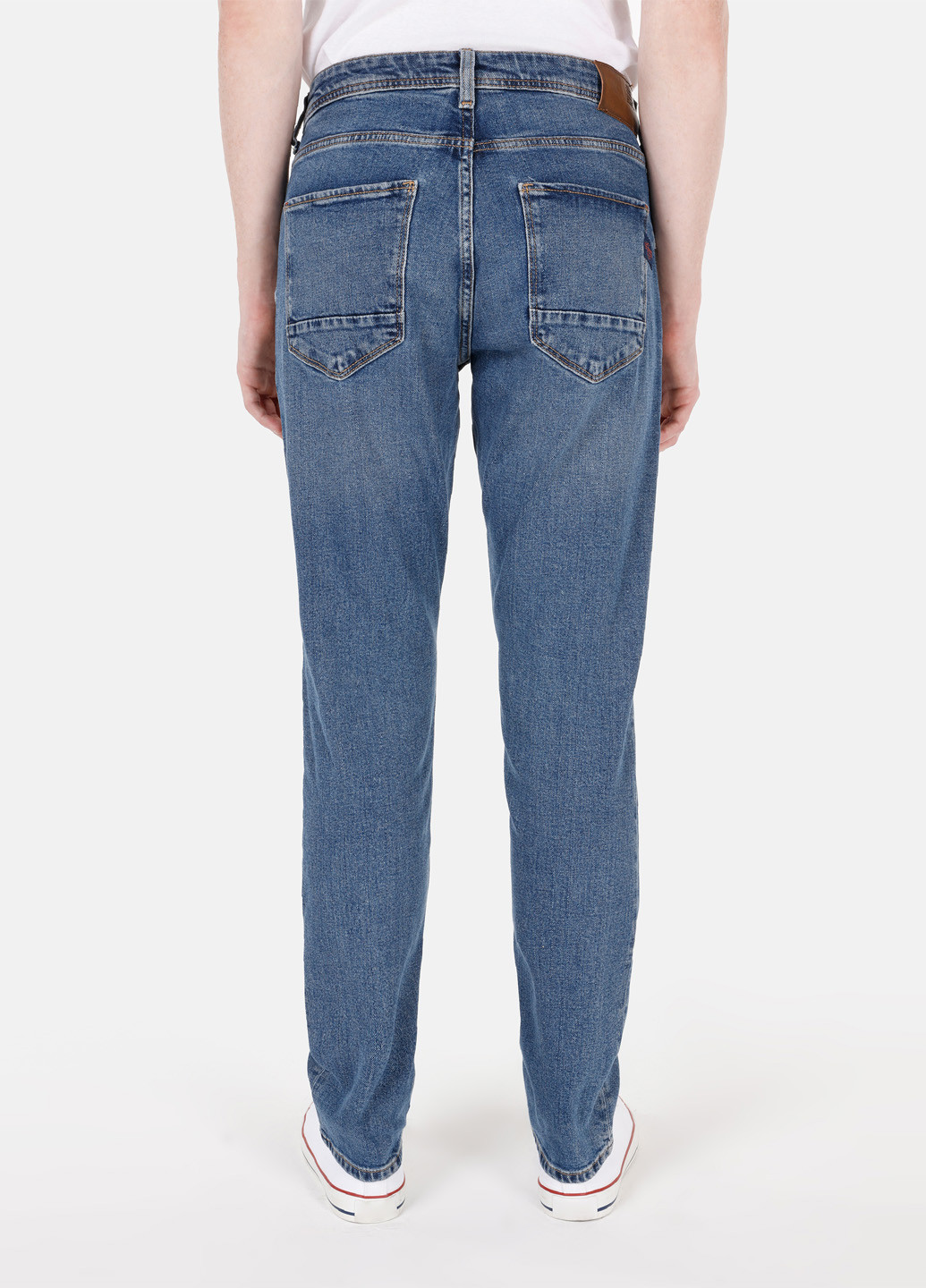 Синие демисезонные зауженные джинсы Colin's