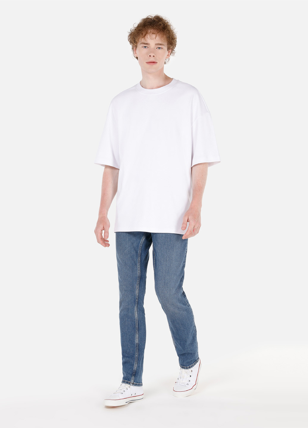 Синие демисезонные зауженные джинсы Colin's