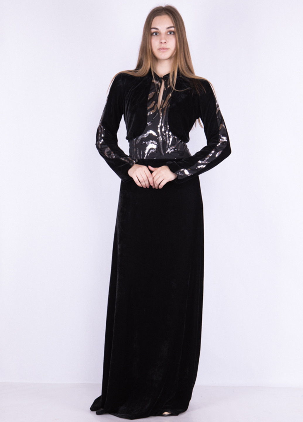 Черное кэжуал, вечернее платье Time of Style однотонное