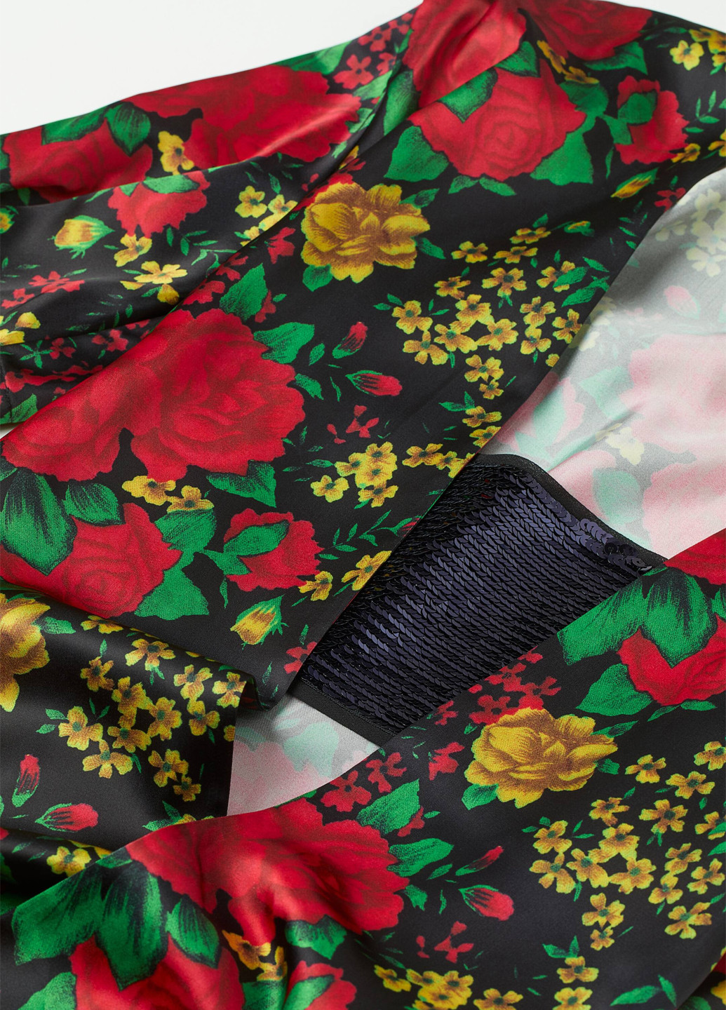 Чорна вечірня сукня кльош, з відкритою спиною H&M троянди