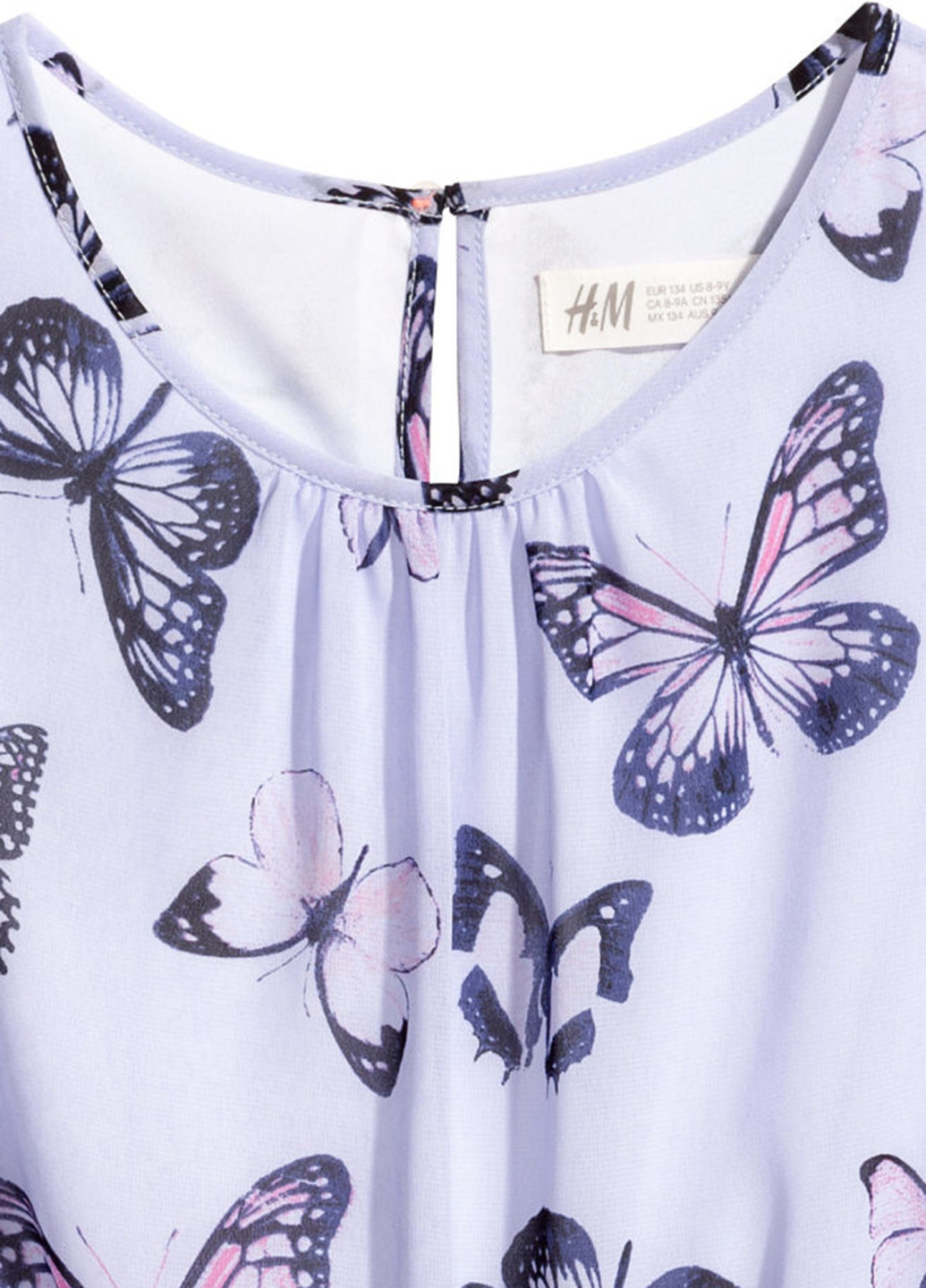 Комбинированное кэжуал платье без подклада H&M бабочки