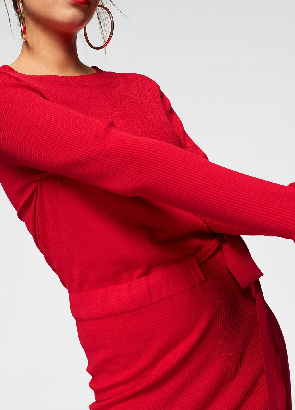 Красное кэжуал платье футляр Jacqueline de Yong однотонное