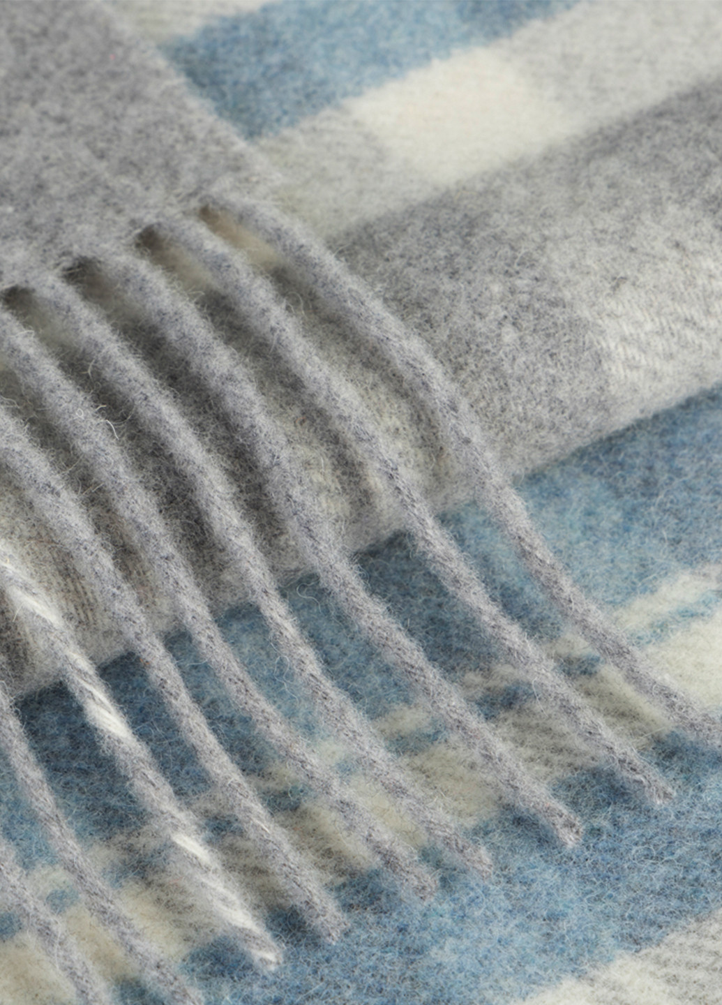 Плед Кашеміровий 140х200 клітинка сірий/блакитний Love You (252102561)