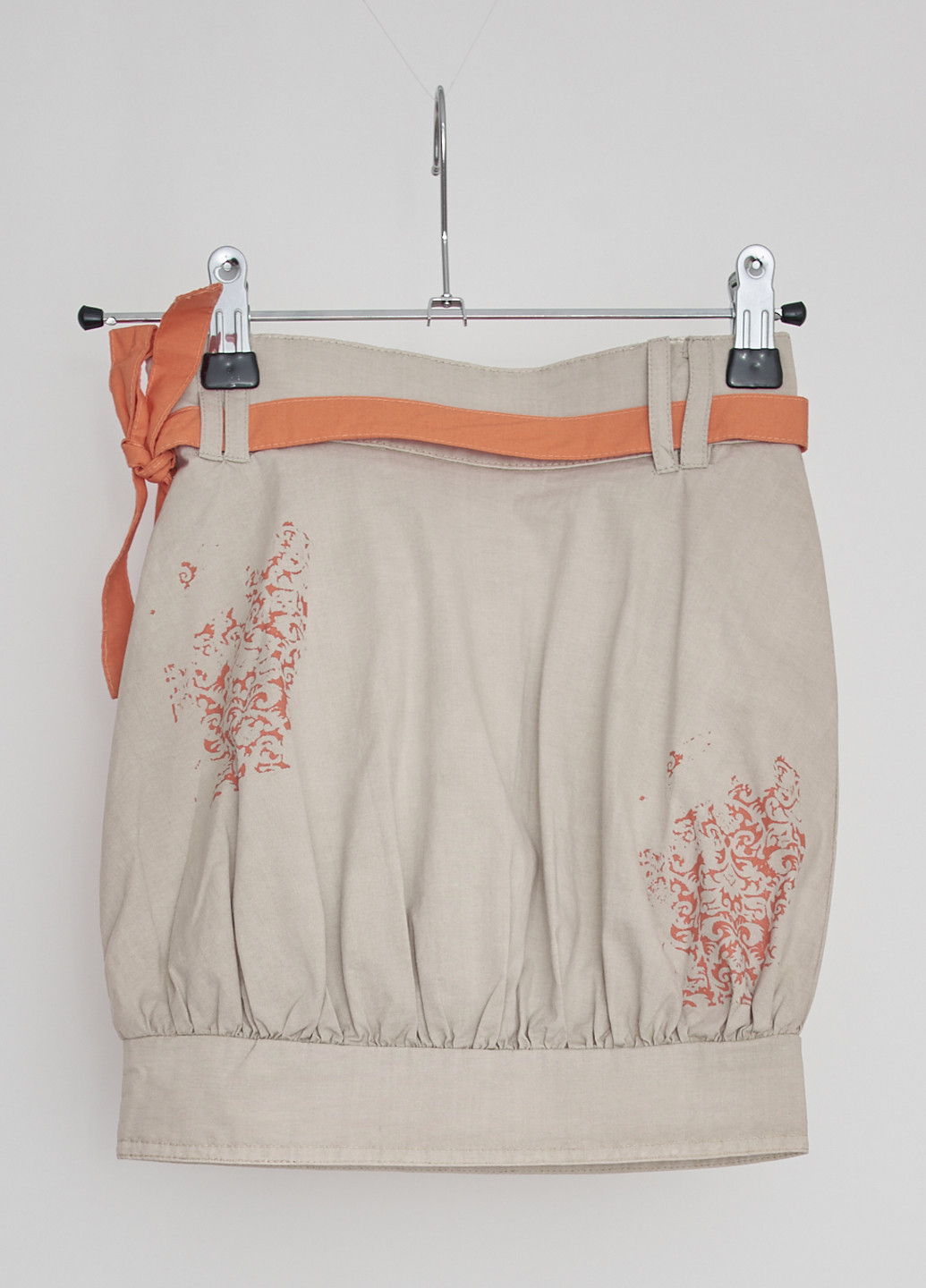 Бежевая кэжуал с абстрактным узором юбка Mandarino баллон