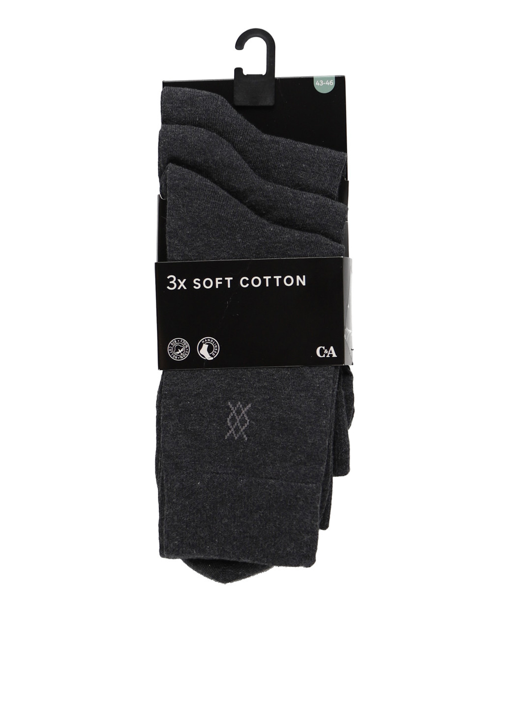 Темно-сірі шкарпетки (3 пари) C&A малюнки (366113276)
