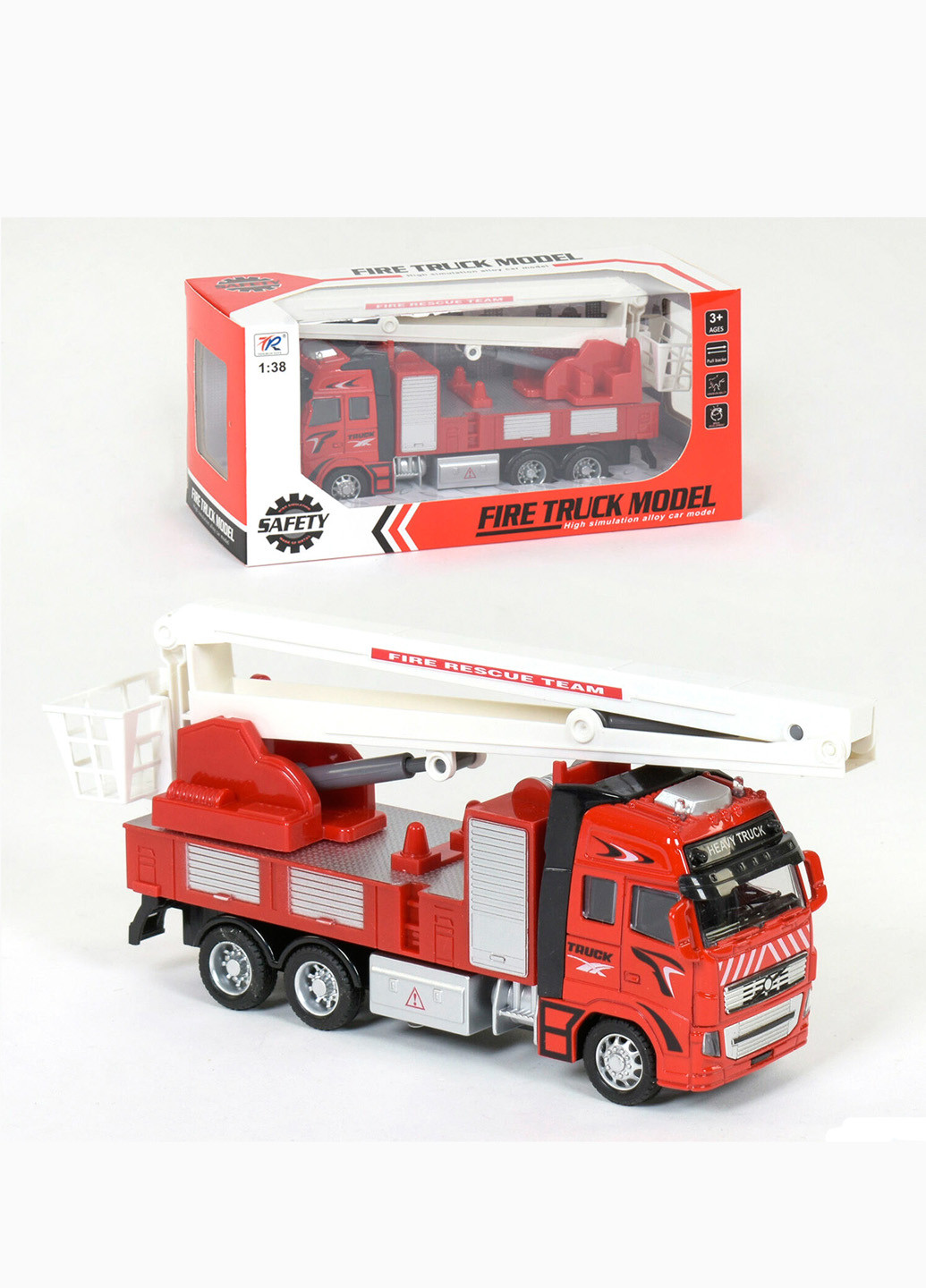 Пожежна машина металопластикова зі світловим і звуковим ефектом 8 х 6 х 19 см Kimi червона