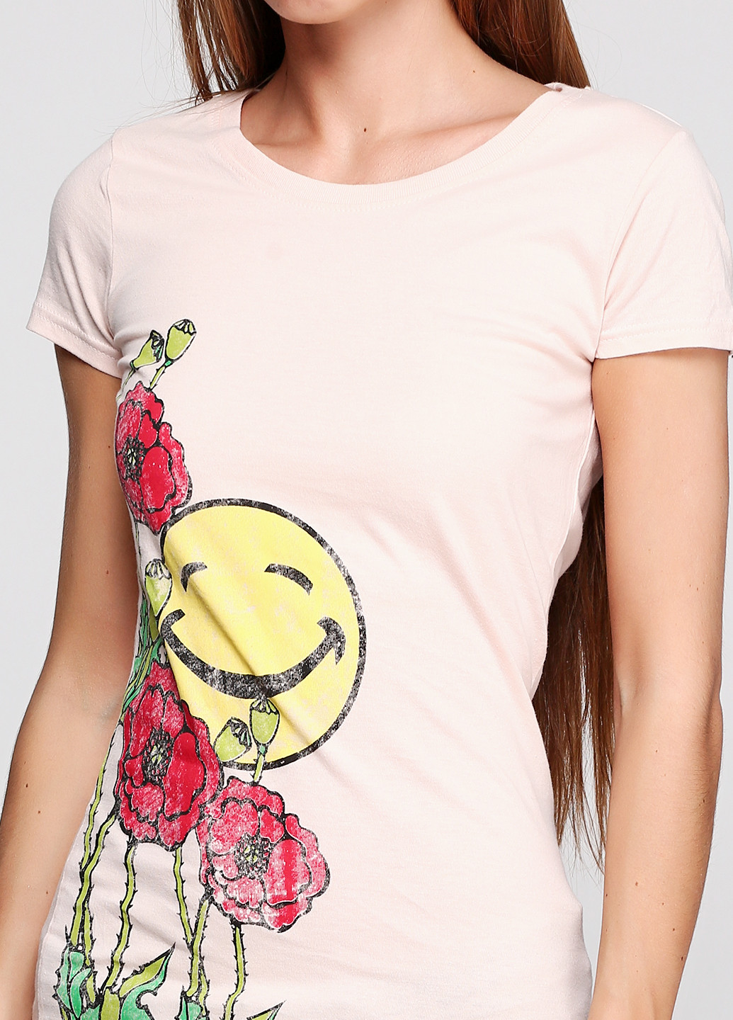 Персиковая летняя футболка OVS