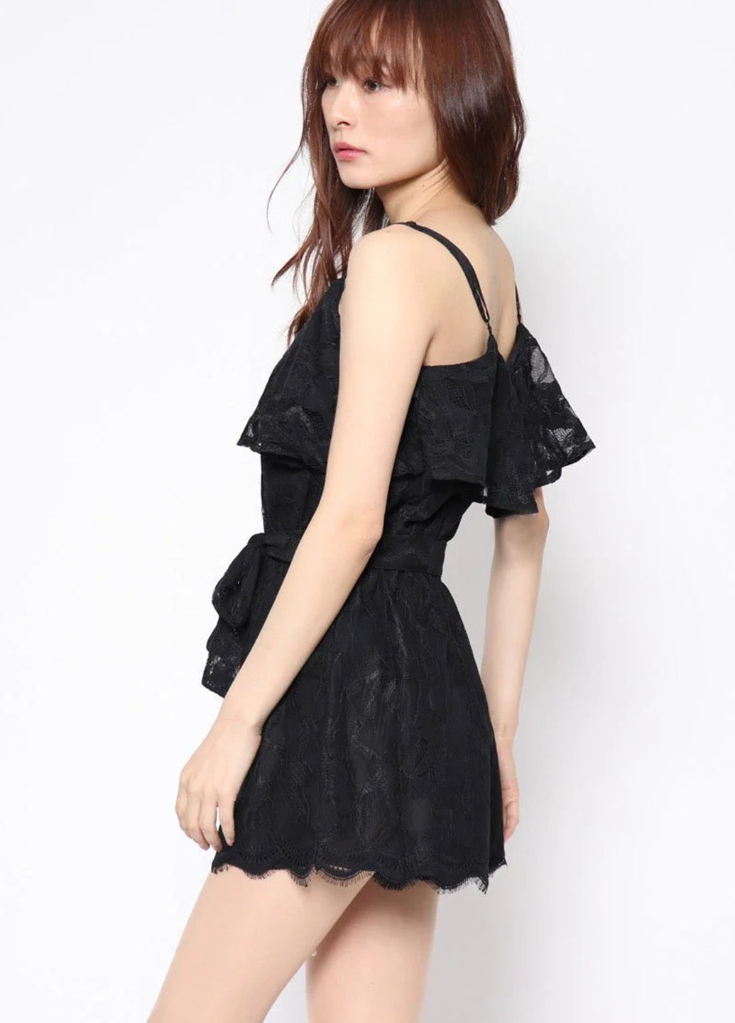 Комбінезон Guess комбінезон-шорти однотонний чорний вечірній, коктейльний нейлон