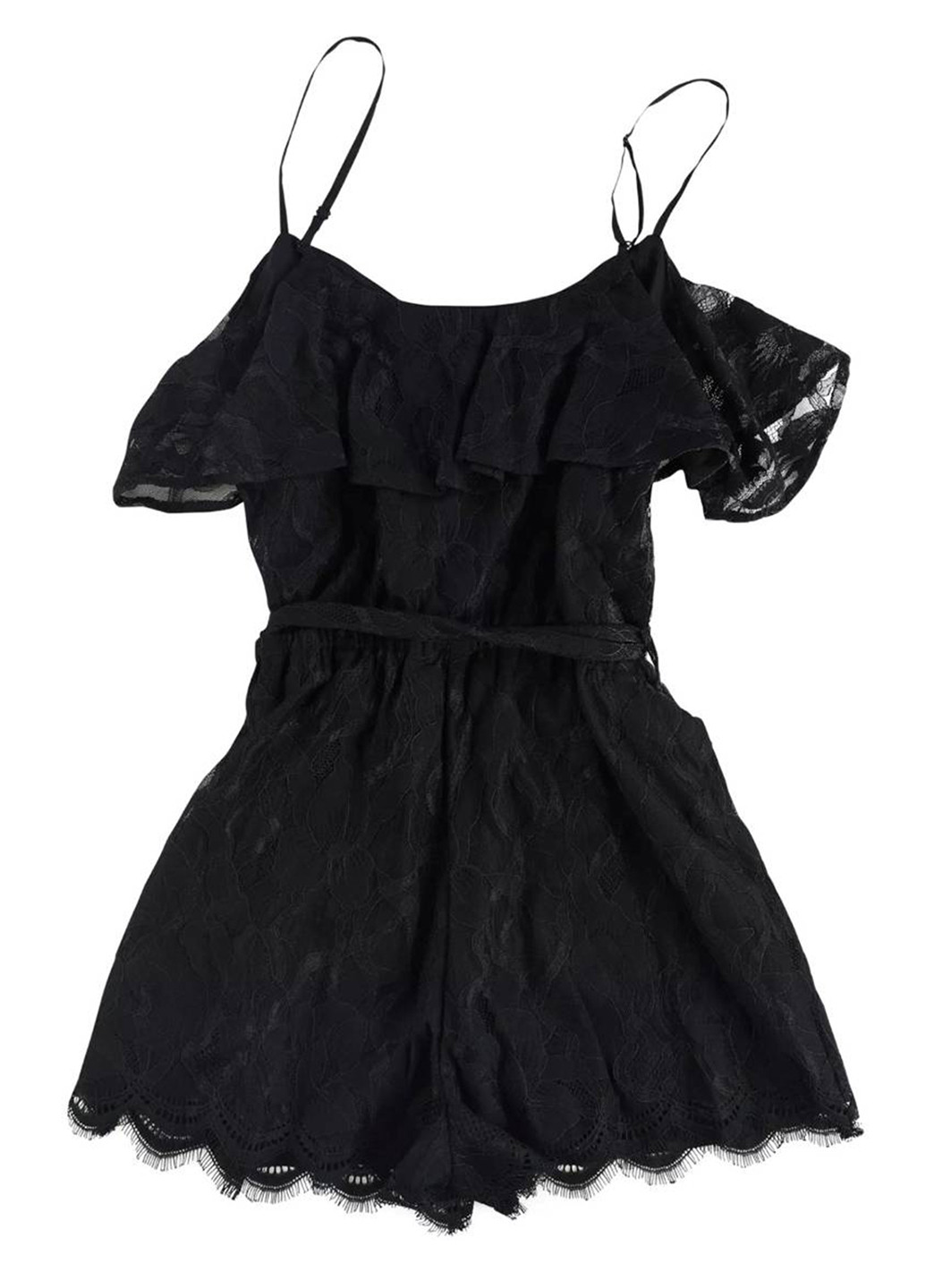 Комбінезон Guess комбінезон-шорти однотонний чорний вечірній, коктейльний нейлон