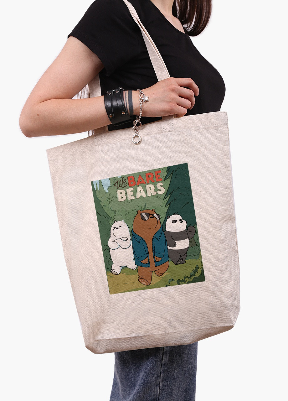 Еко сумка шоппер біла Вся правда про ведмедів (We Bare Bears) (9227-2664-WTD-1) екосумка шопер 41*39*8 см MobiPrint (216642082)