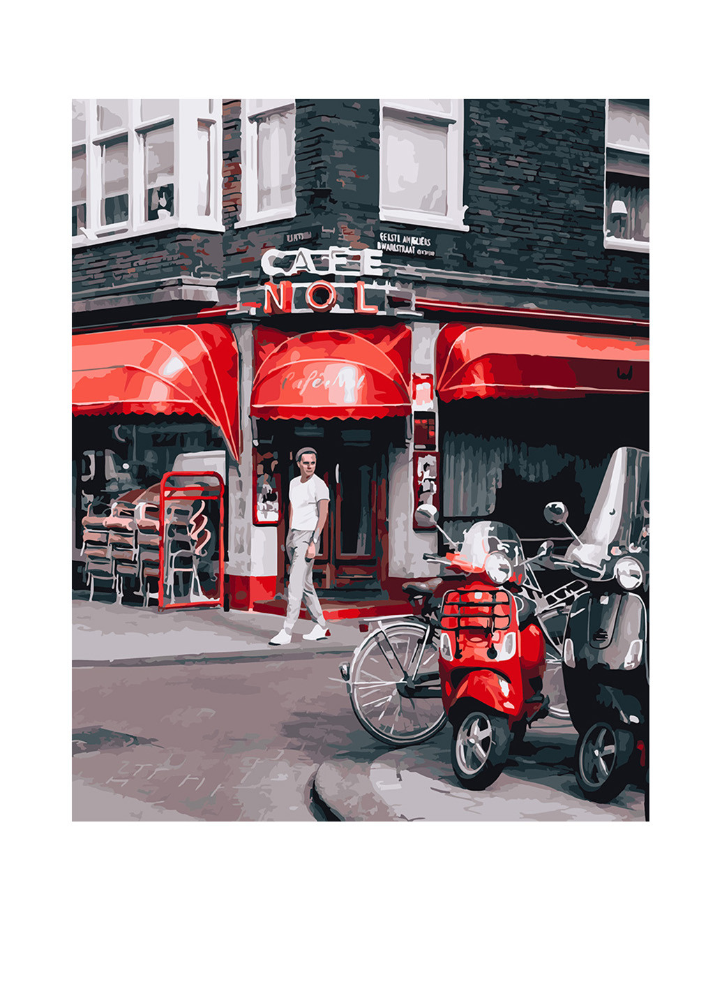 Картина по номерам Уличное кафе в Париже, 40х50 см Brushme рисунки комбинированные