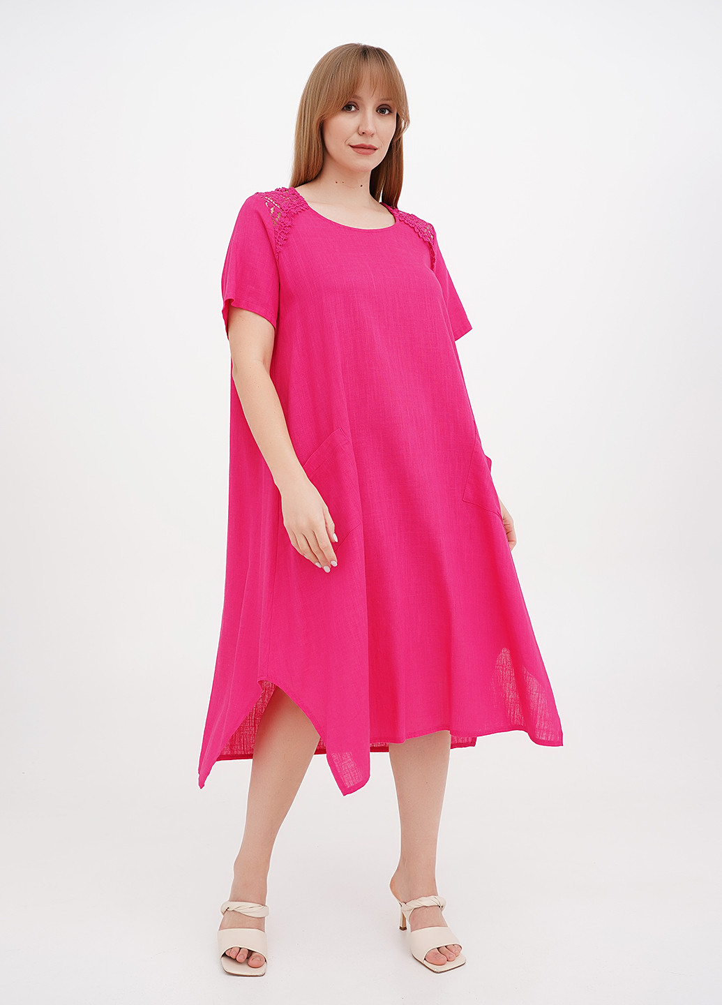 Малинова кежуал сукня а-силует Ruta-S однотонна