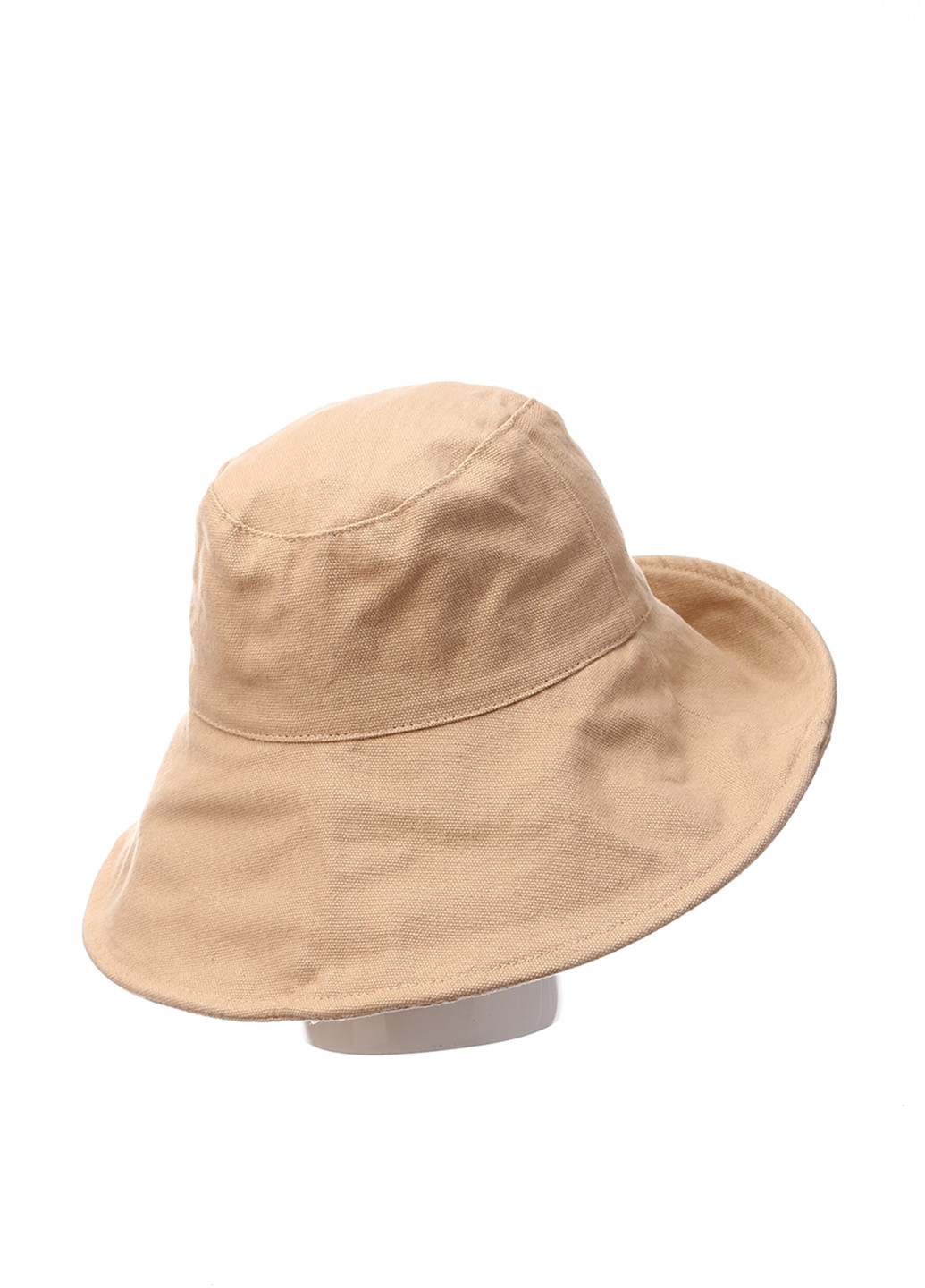 Шляпа Nobrand широкополая однотонная темно-бежевая пляжная хлопок