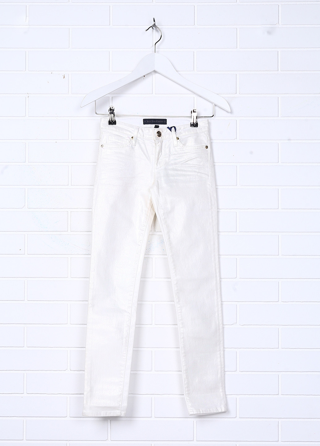 Белые кэжуал демисезонные зауженные брюки Juicy Couture