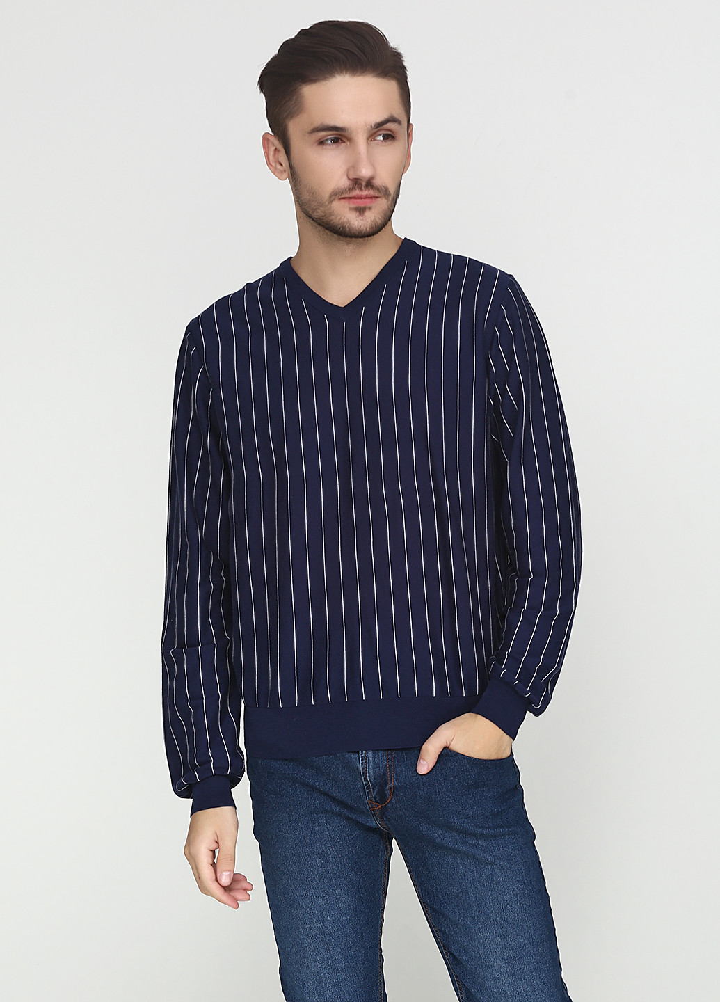 Темно-синий демисезонный свитер пуловер Ralph Lauren