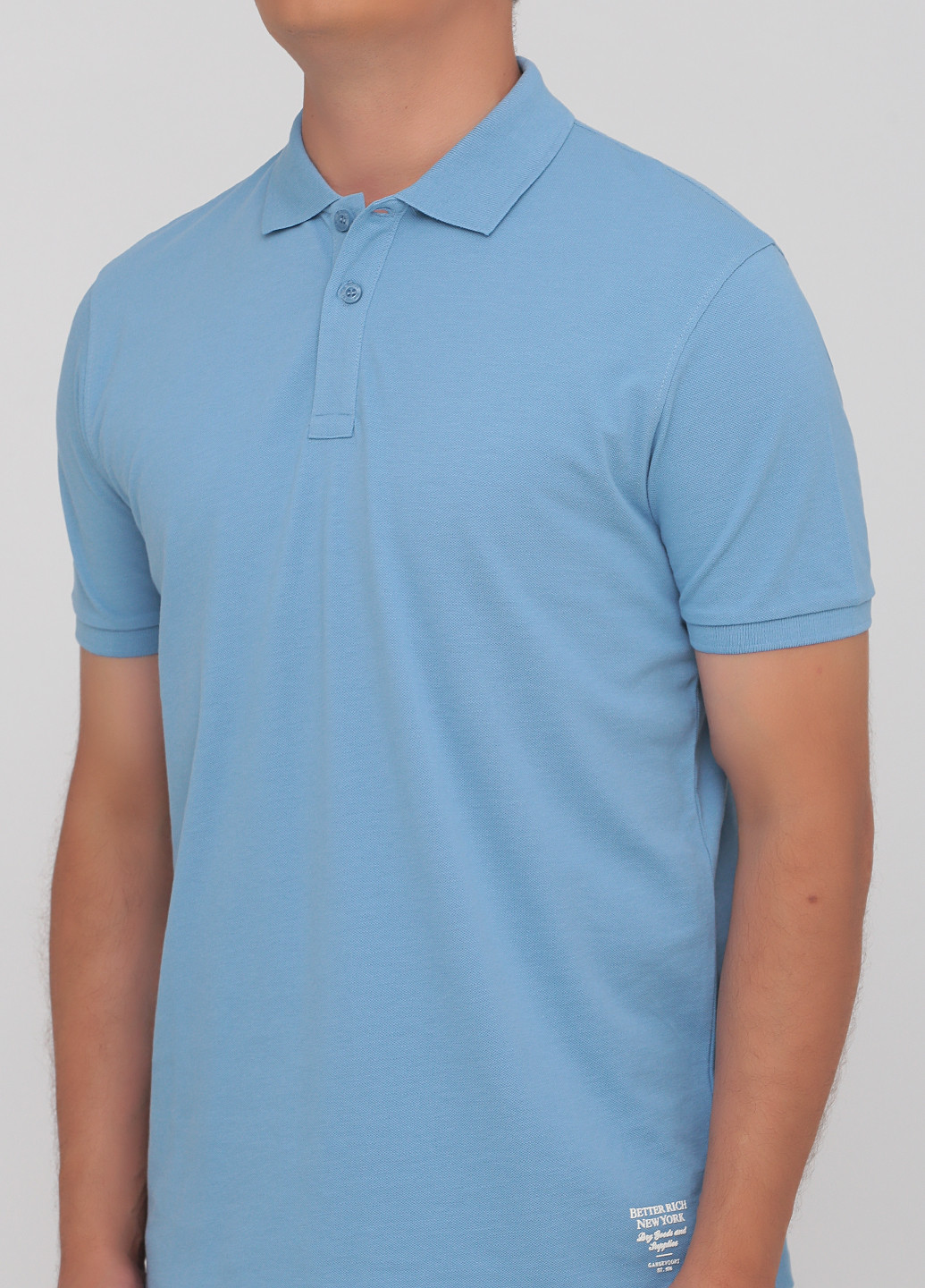 Голубой футболка-поло для мужчин Better Rich однотонная