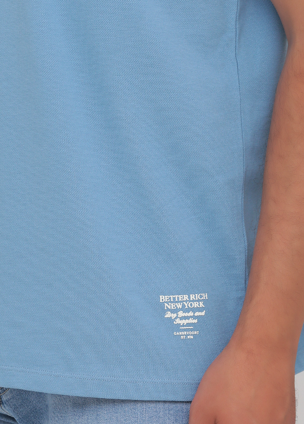 Голубой футболка-поло для мужчин Better Rich однотонная