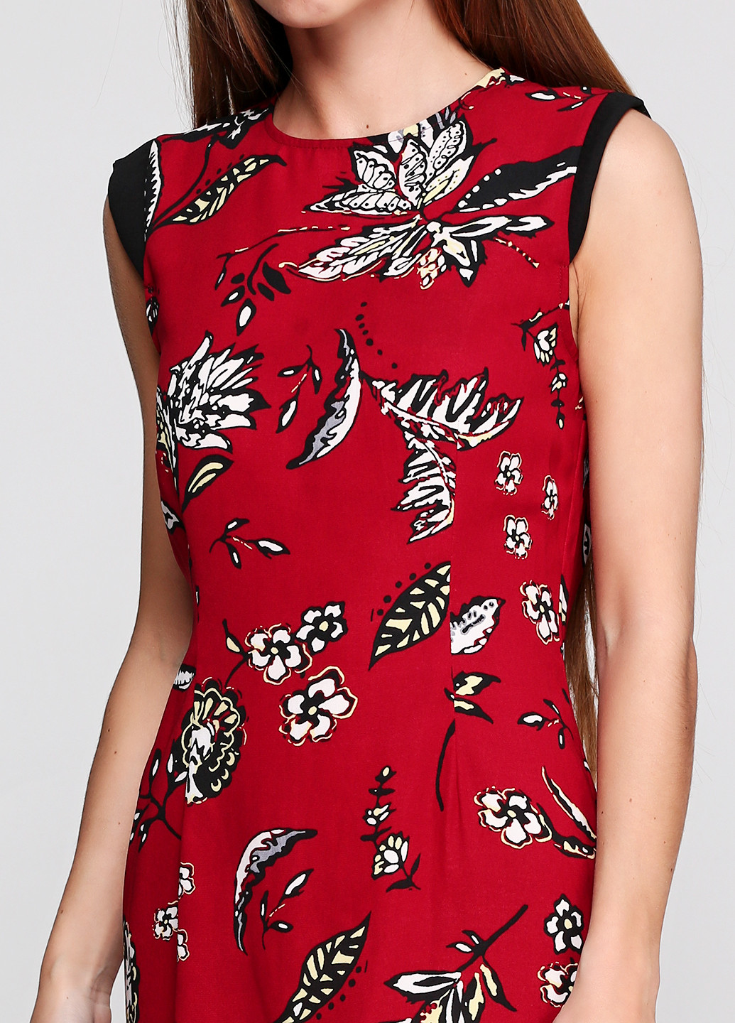 Бордовое кэжуал платье Mango с цветочным принтом