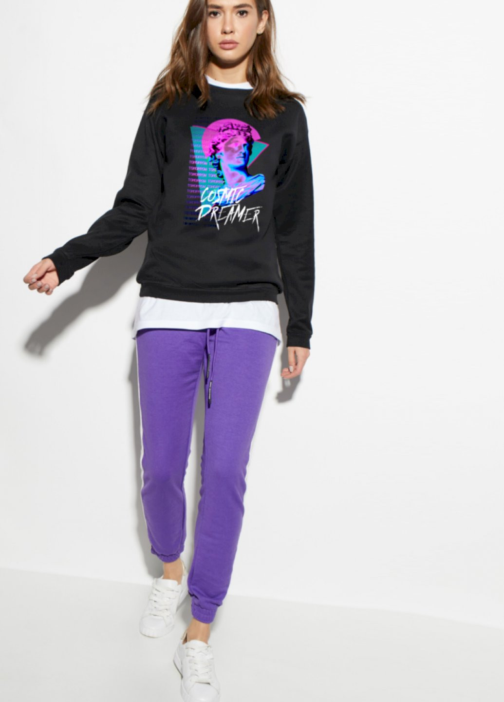 Черный свитшот женский /no flis/ YAPPI рисунок (251467760)