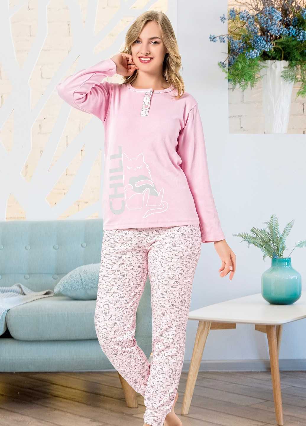 Рожева всесезон комплект (світшот, штани) Glisa Pijama